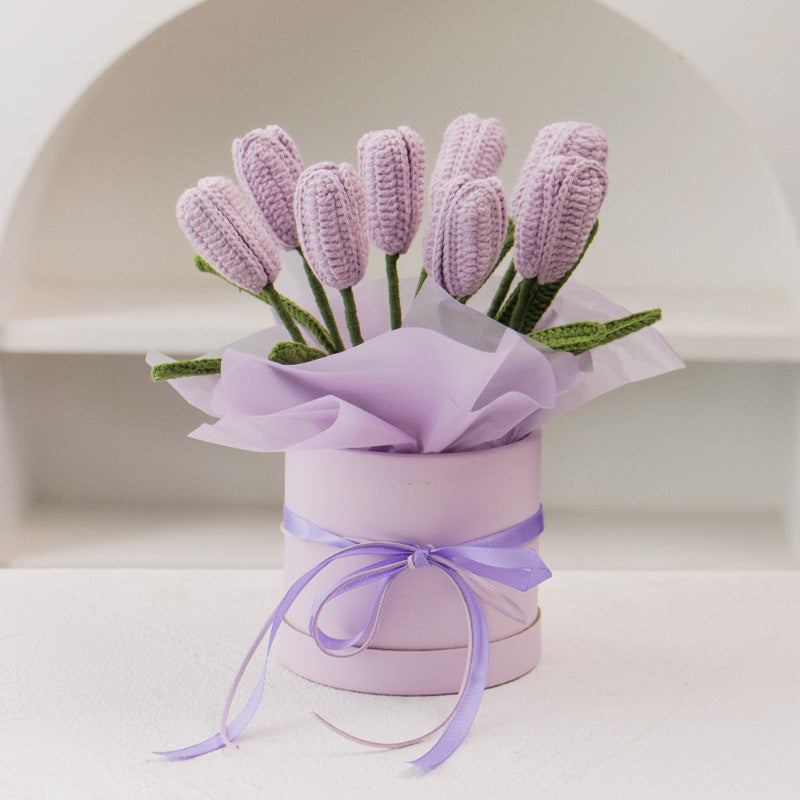 Seau de tulipe tricoté à la main