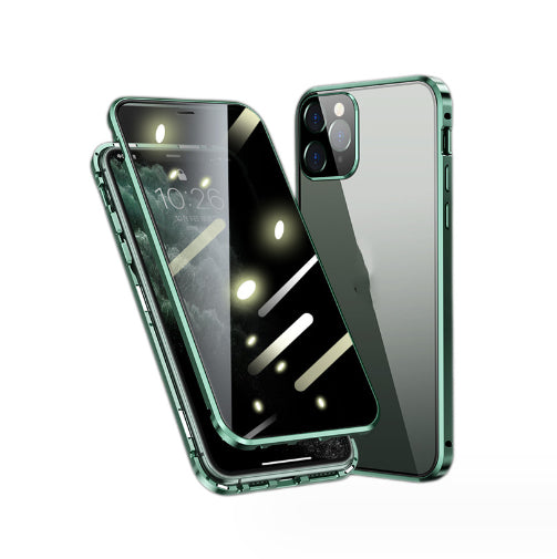 Boîtier de téléphone magnétique à double face en verre haute définition