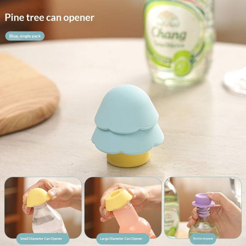 Ouvre-bouteille multifonctionnelle en silicone d'arbre de Noël