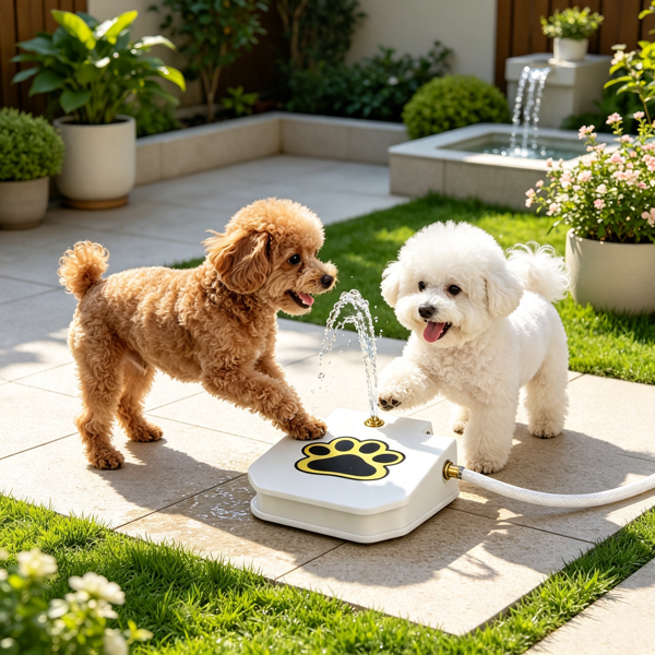 Fontaine d'eau pour chiens en plein air