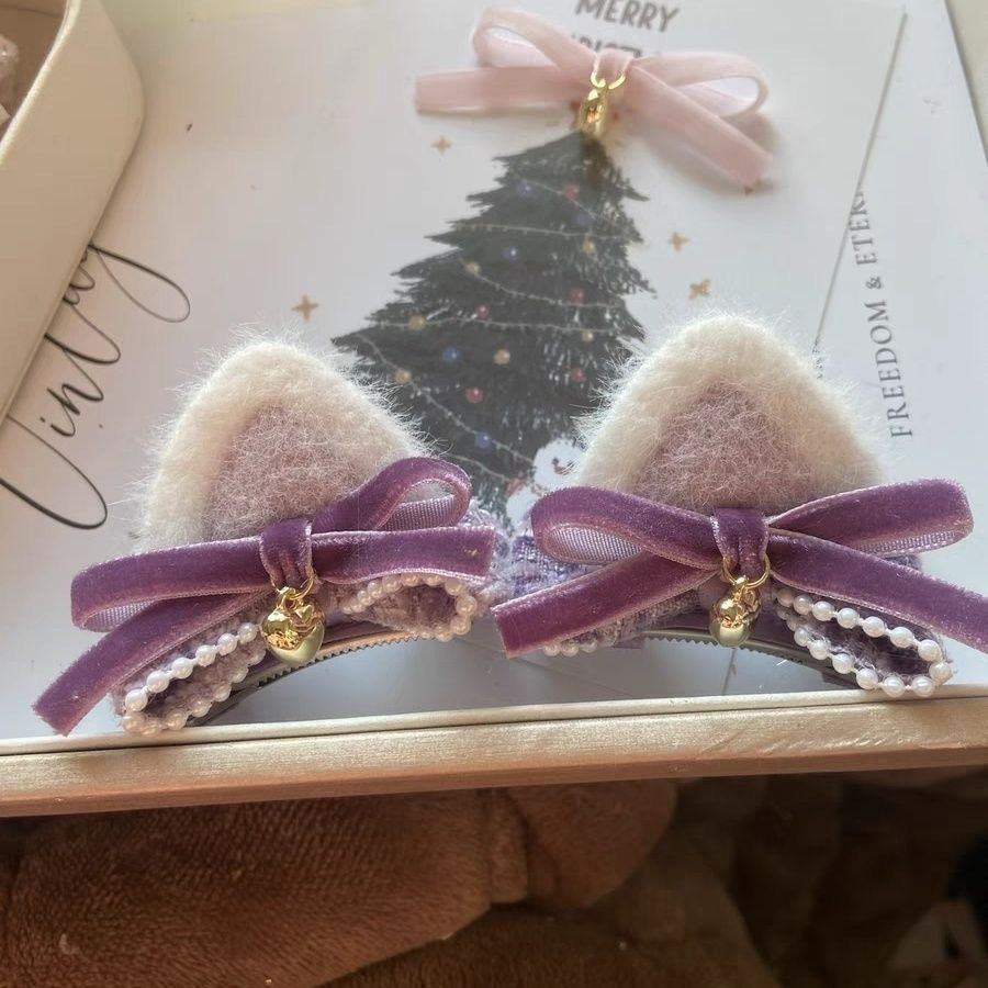 Clip mignon pour les cheveux de l'arc de chat