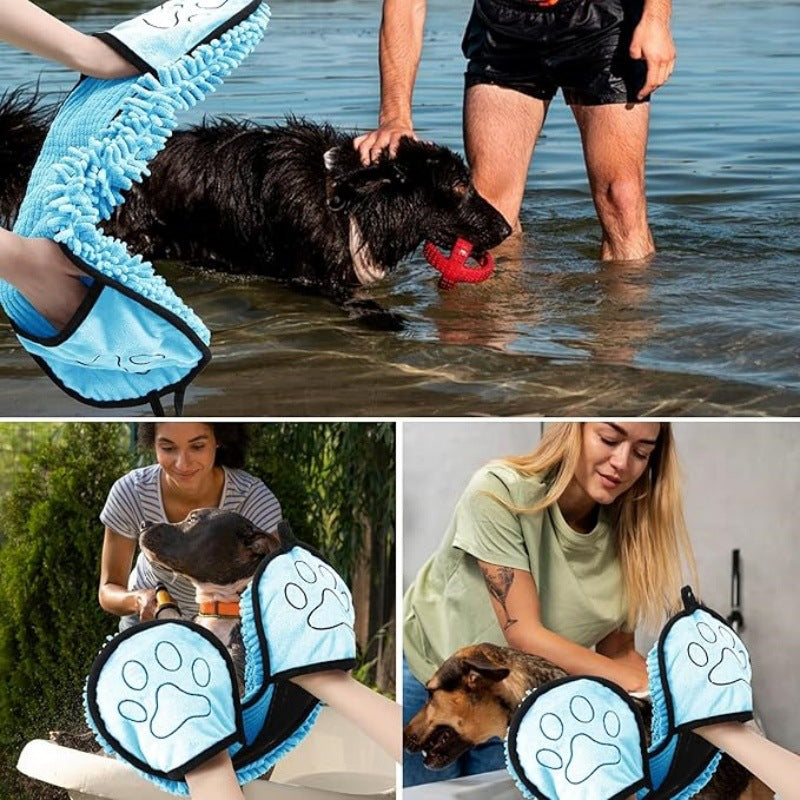 Serviette de bain pour animaux de compagnie