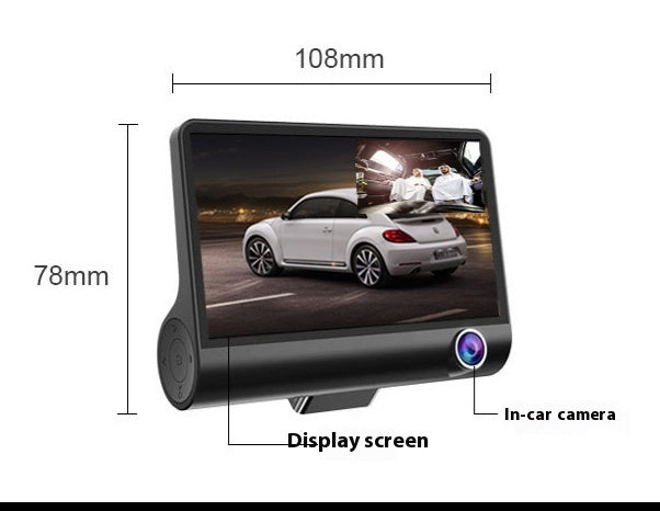 Trois Lens Dashcam cachée avant et arrière