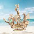 Jouets décoratifs du modèle en bois Pirate Ship assemblé