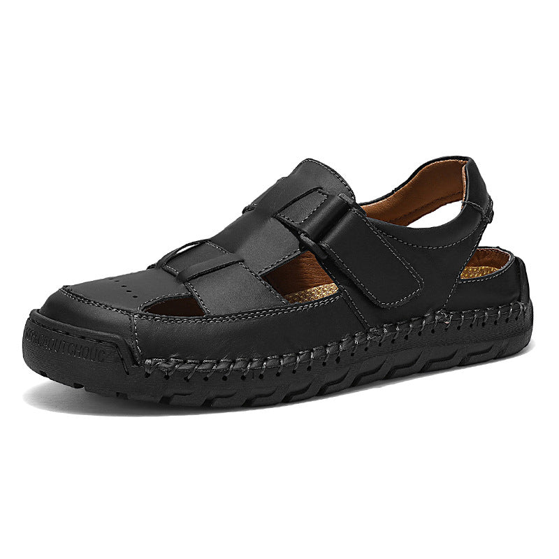 Sandales homme Été Cuir plein grain