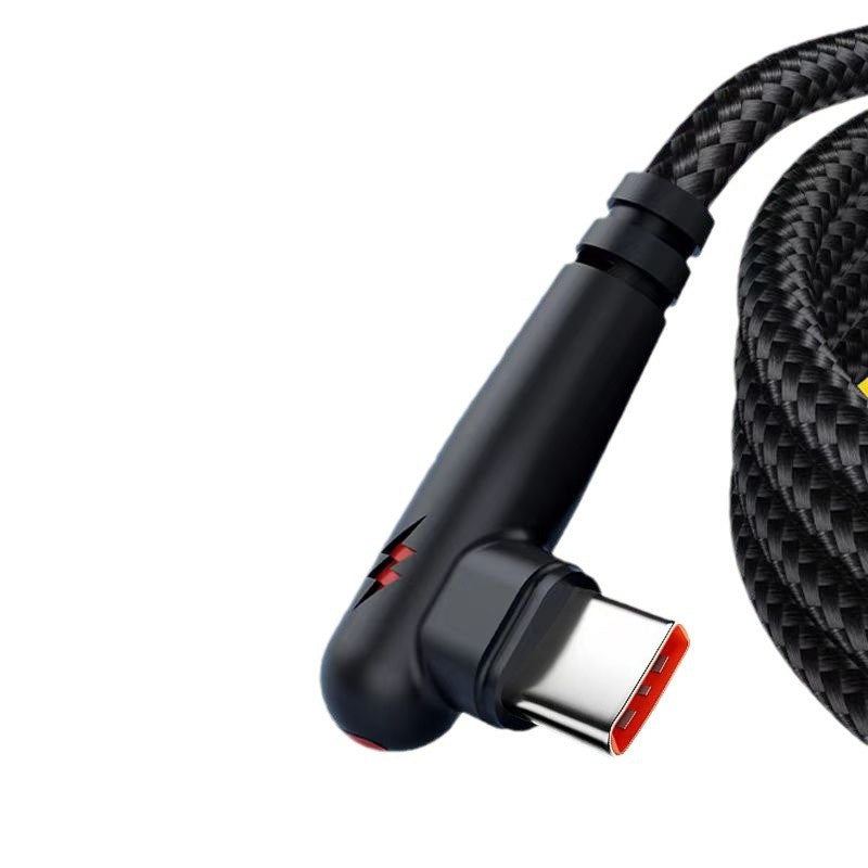 Type-C Câble de données à angle droit tressé 120W