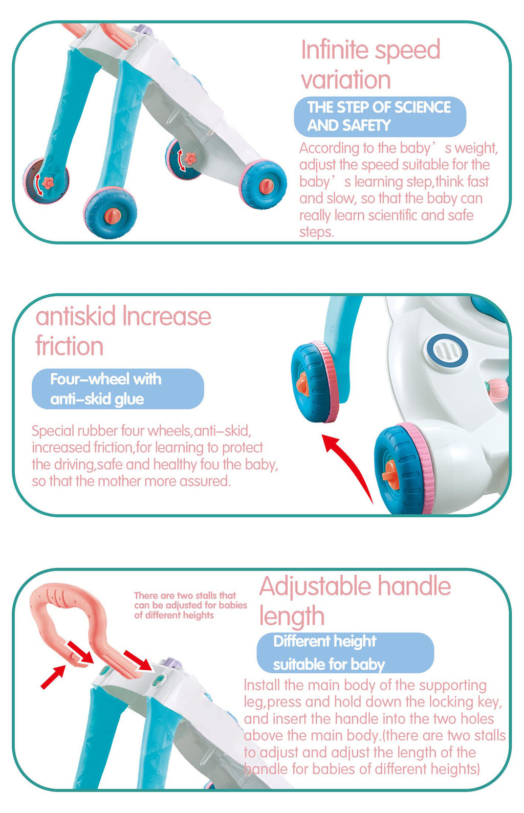Poussette pour enfants avec musique pour aider à marcher