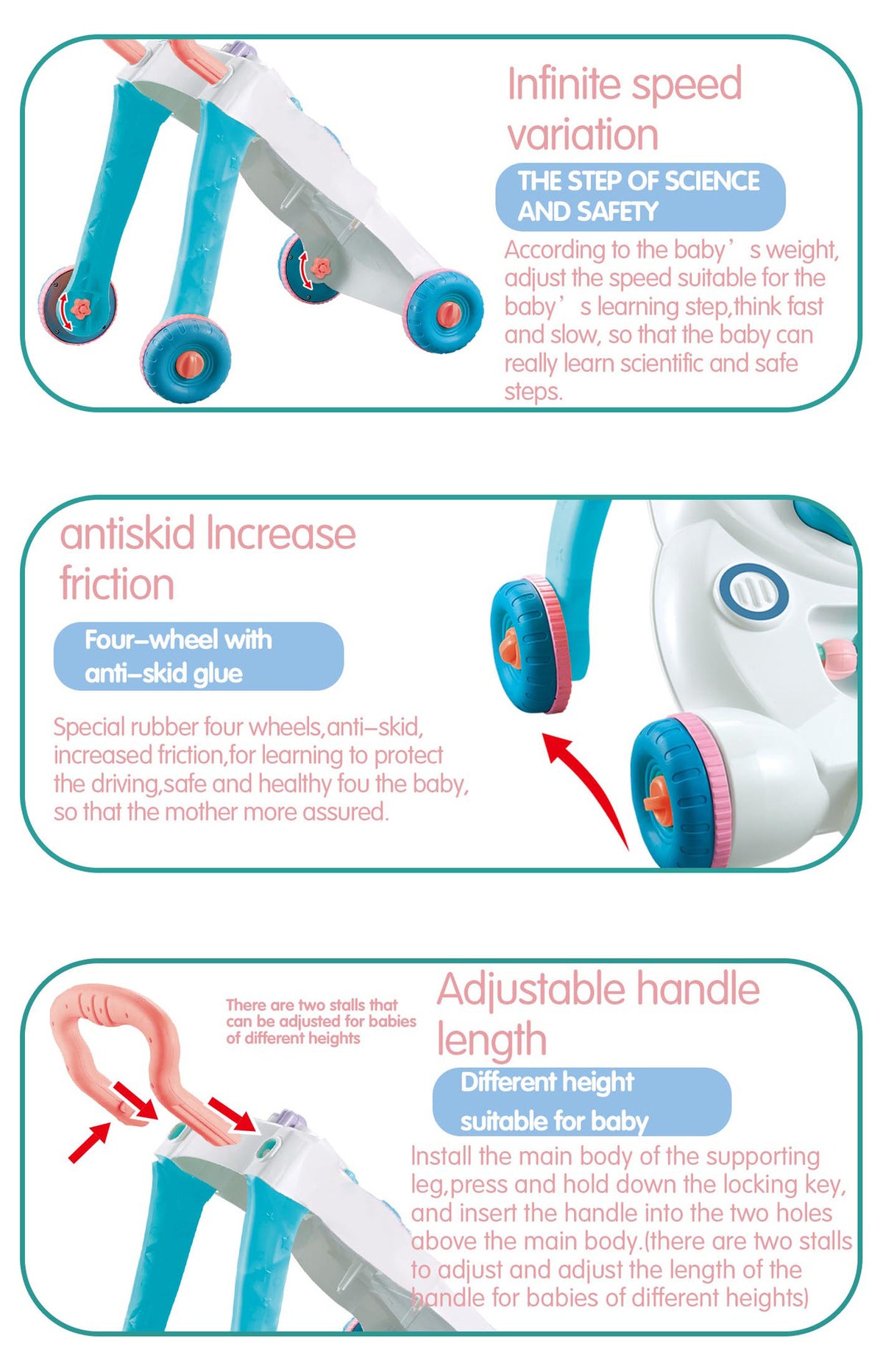 Poussette pour enfants avec musique pour aider à marcher