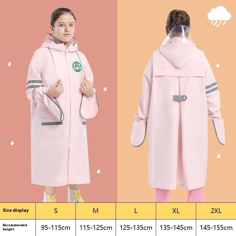 Enfants Raincoat Filles Garçons Élèves de l'école primaire Ceinture scolaire Sac scolaire Siège Moyen A