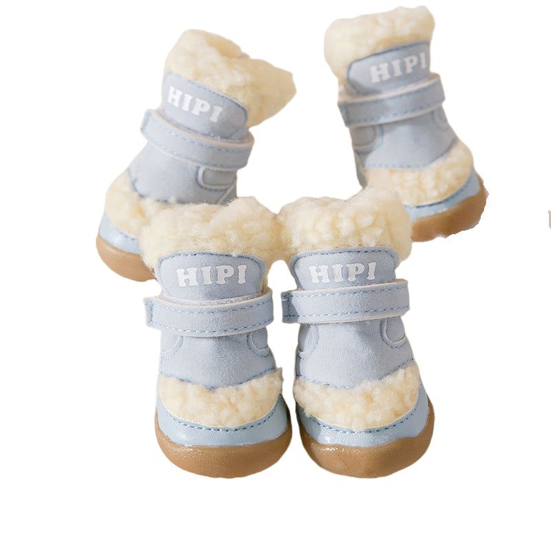 Chaussure de chien d'hiver épais anti-dérapant pluie Bottes de chiots de neige extérieur Paw protecteur de pied