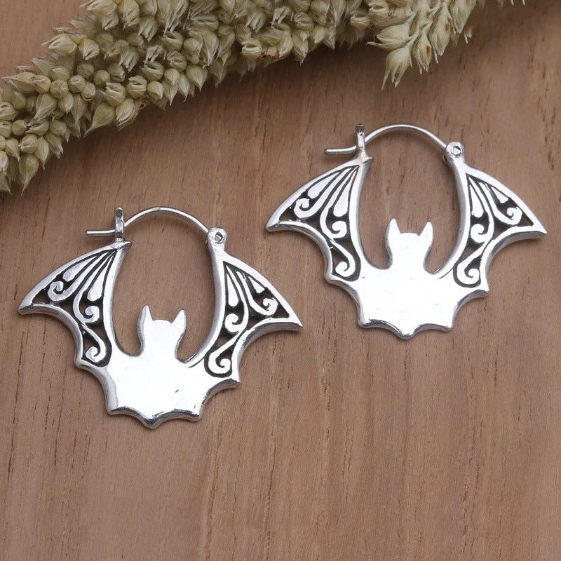 Boucles d'oreilles Euro-American Retro Hollow-Out Bat