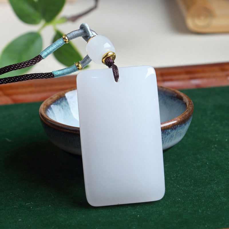 Xinjiang Platinum Silk Jade Pendentif Jade blanc naturel Safe Buckle Bamboo Section No-good