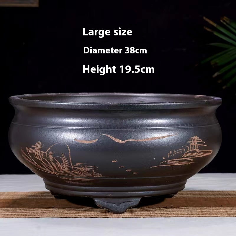 Pot de fleurs de sable violet Pot de plantes de jardin Bonsai
