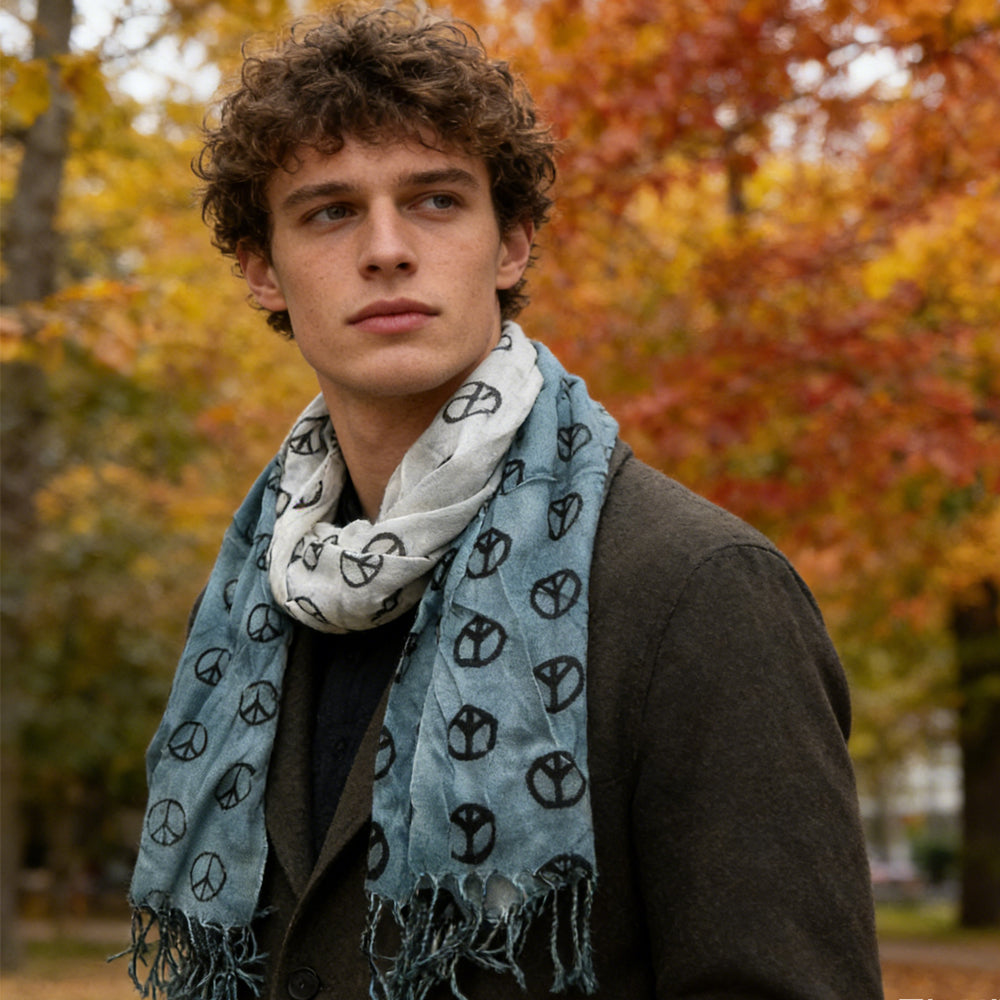 2pcs Understated Elegance Subtle Motif Gray Scarf Printed Scarf