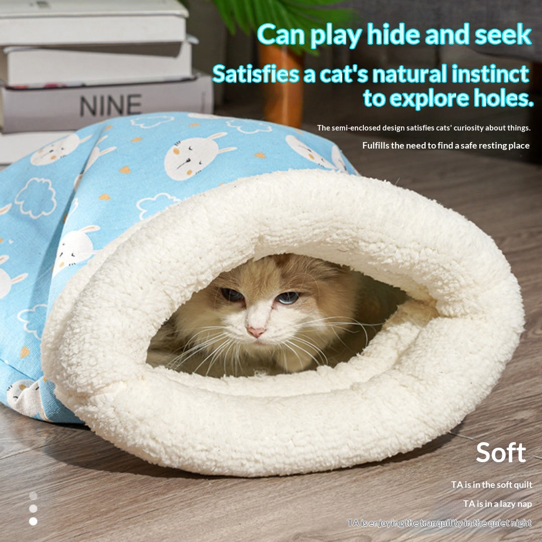 Sac de couchage de chat pour l'automne