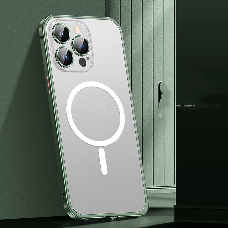Boîtier de téléphone à cadre métallique à ressort magnétique