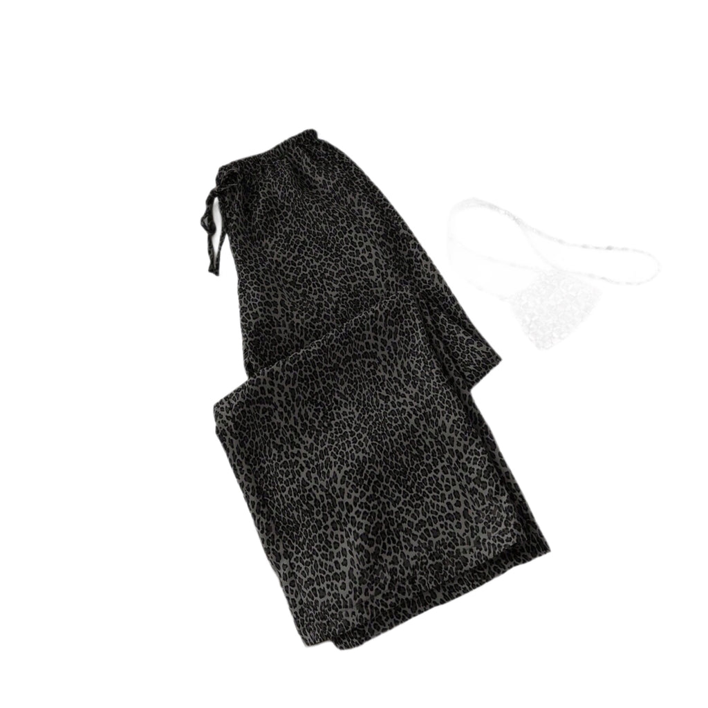 Femmes Relaxed-fit Casual Leopard-print Sweatpants de cordon de drawstring