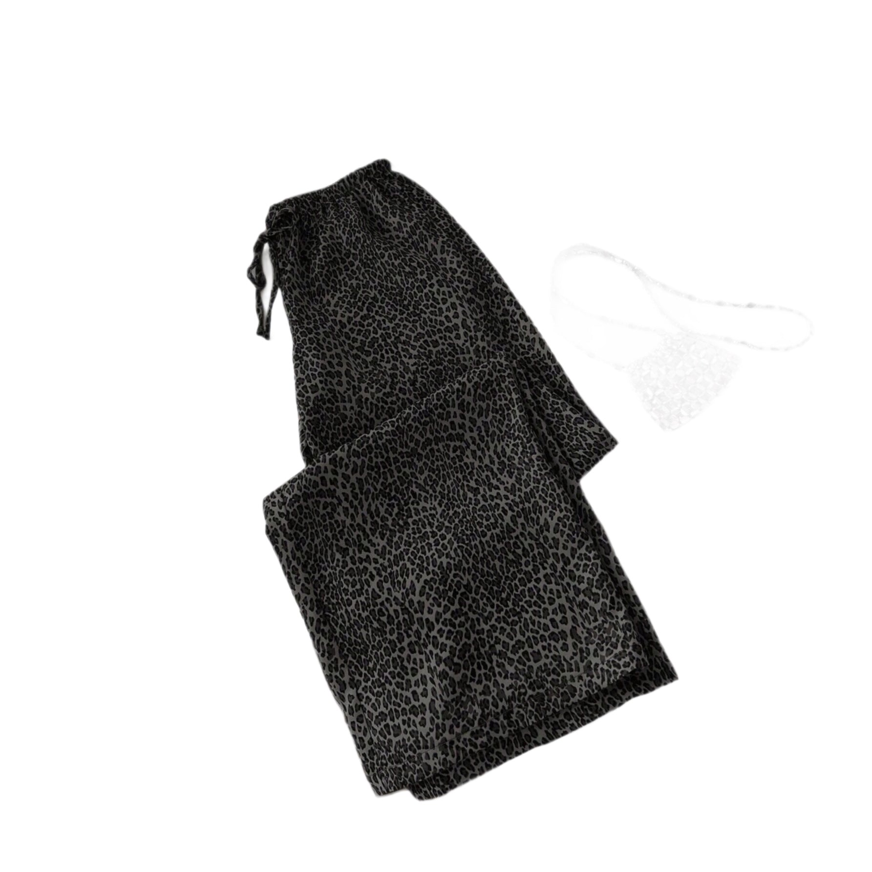 Femmes Relaxed-fit Casual Leopard-print Sweatpants de cordon de drawstring