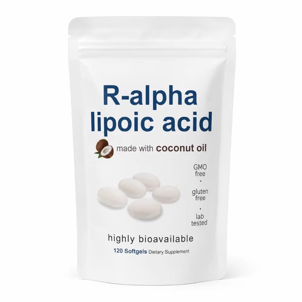 Alpha acide lipoïque 600mg softgels avec huile MCT Antioxydant complément alimentaire non OGM gluten
