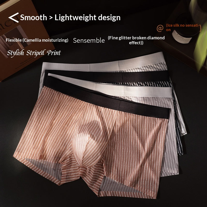 Slip de boxeur en soie glacée pour hommes