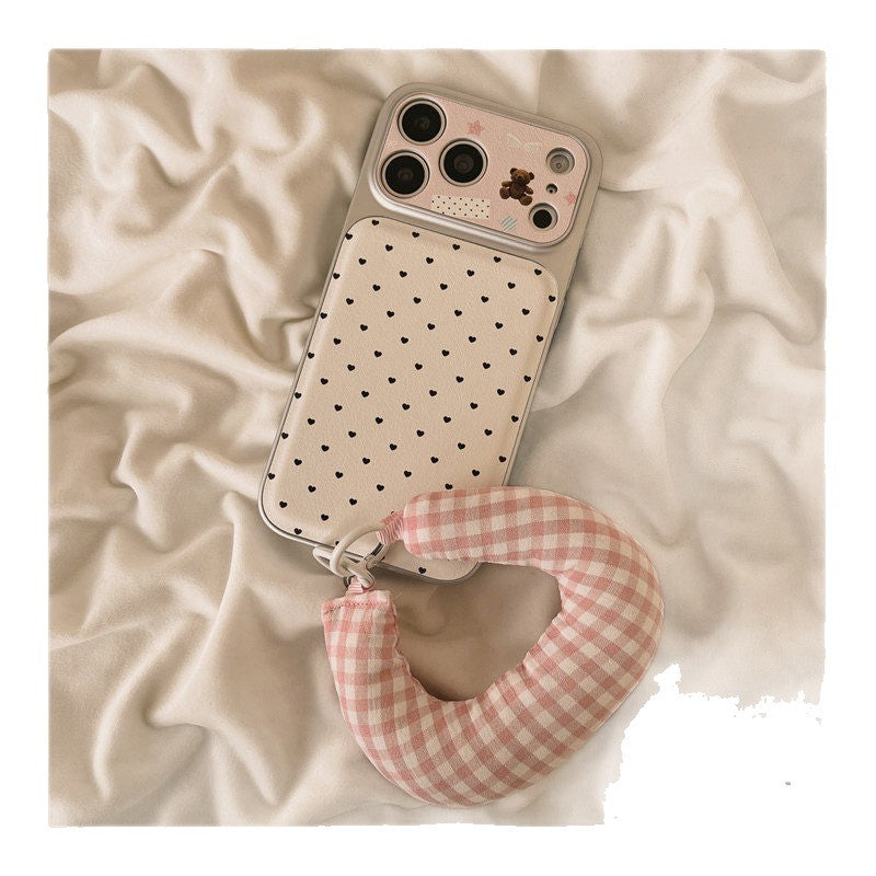Authentic Suede Heart and Bear Phone Case