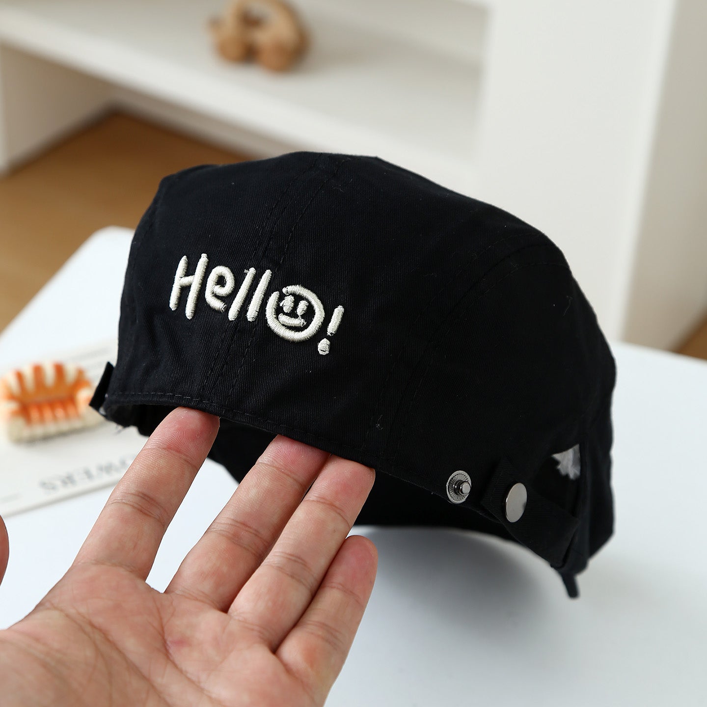 Lettre en couleur unie pour enfants Smileing Face Broded Adjustable Casual and Fashionable S