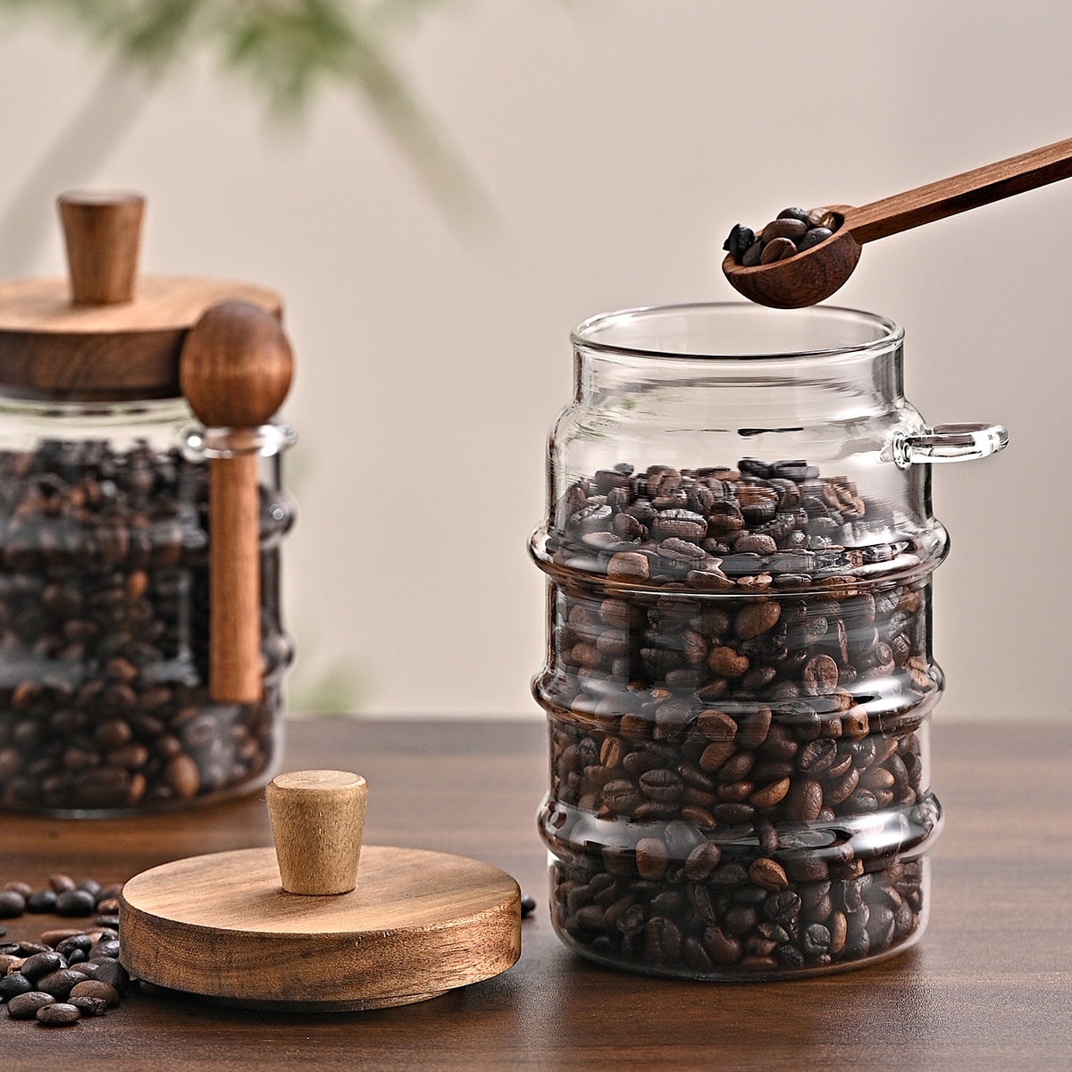 1 Pcs 18,5 Pots de café en verre OZ avec cuillères