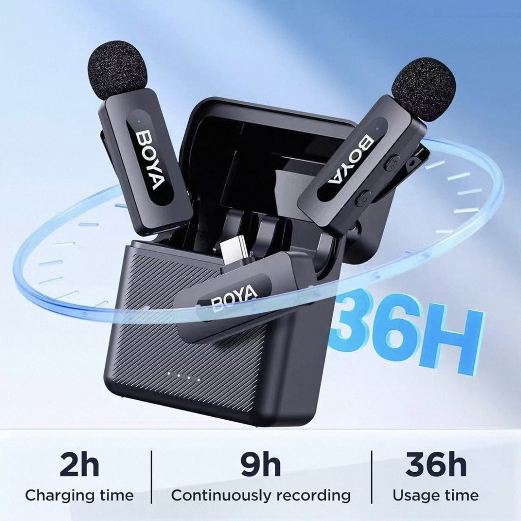 Wireless Lavalier Microphone with Triple-Level AI Noise Cancellation for Mobile Live Strea