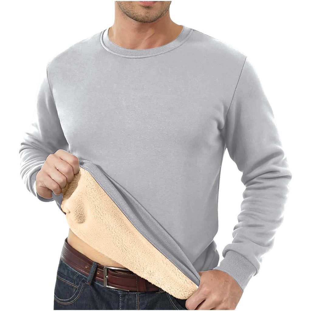 Amazon Autumn and Winter Sweatshirt Hommes Velvet Rond Col Solide Couleur Loose Thermal Unde