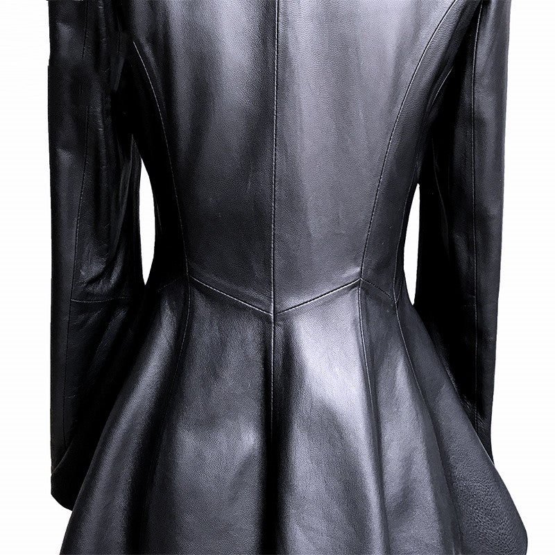 Veste courte en cuir pour femme