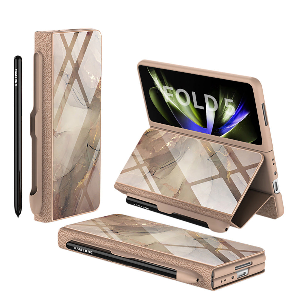 Galaxy Z Fold5 écran pliant téléphone mobile cas de téléphone Flip en verre créatif