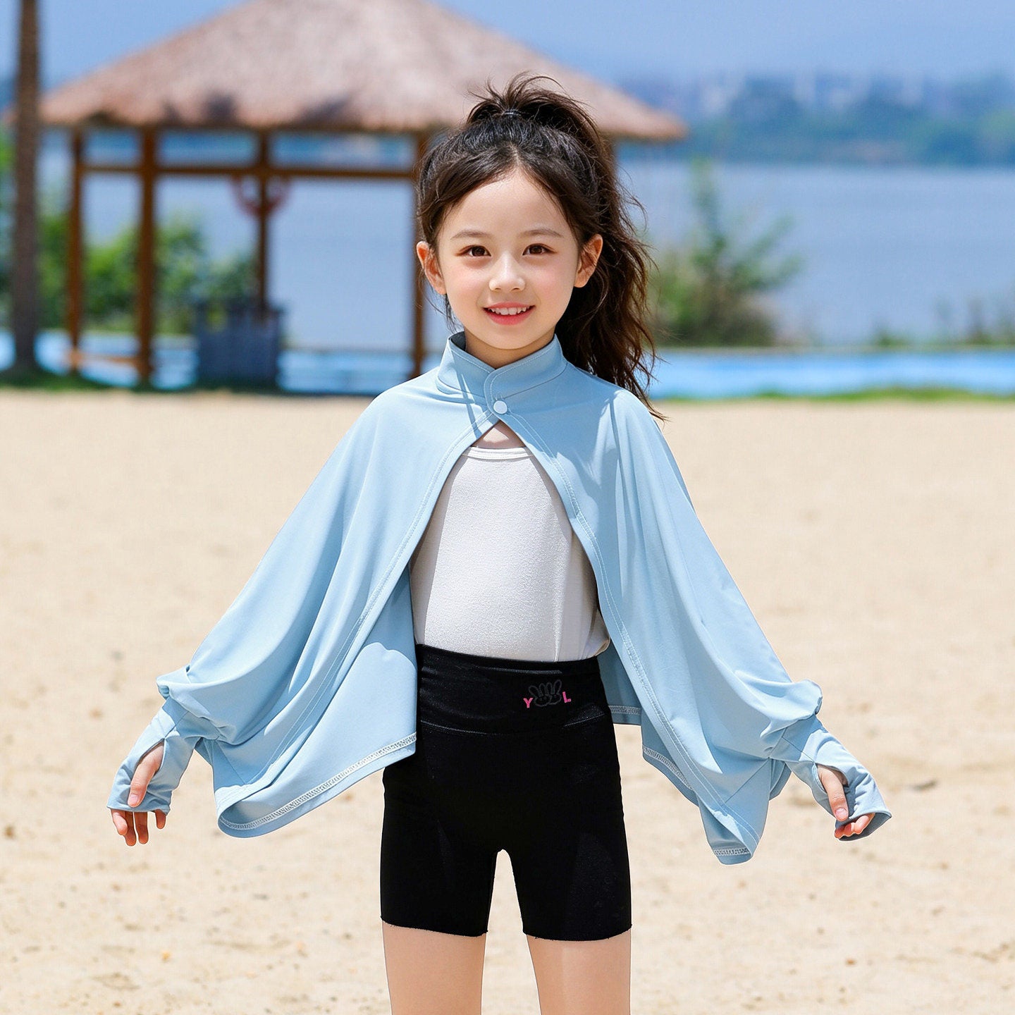 Chemise Respirante Sun-Protection pour enfants Châle et Cape de protection solaire extérieure