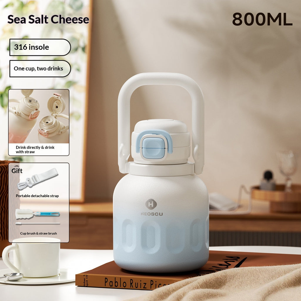 Bouteille d'eau de paille de grande capacité avec isolation