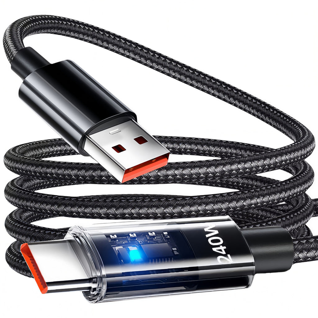 Câble de données de recharge rapide 240W pour les smartphones et l'utilisation de la voiture