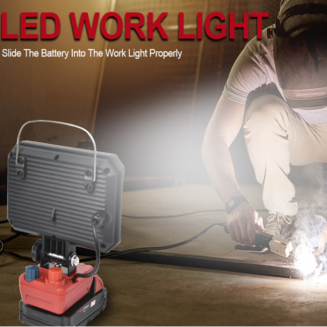 LED travail léger sans fil pour Milwaukee M18 18V Batterie USB Port extérieur Lampe