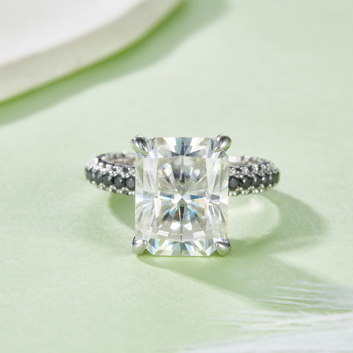 S925 Argent Sterling 8ct Anneau de Moissanite