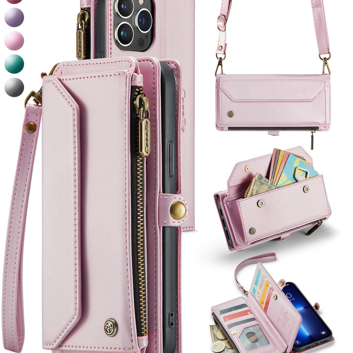 Housse téléphonique S24ULTRA avec insert de carte et boîtier en cuir de style portefeuille
