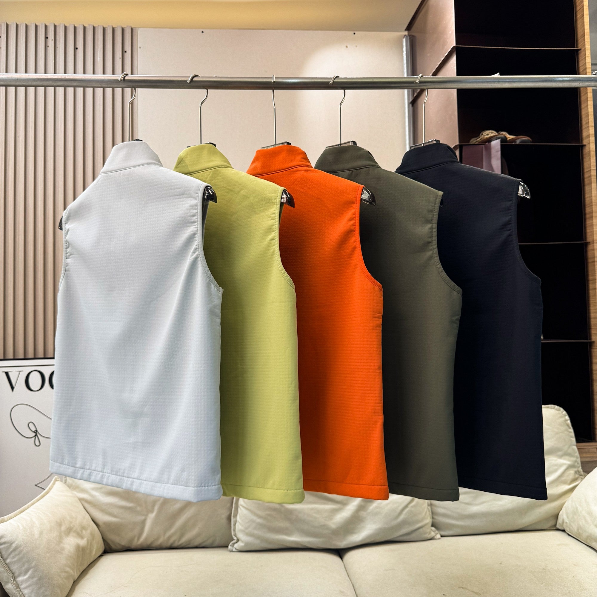 Hommes Femmes Couple Fonctionnel Softshell Vest Fleece Lined Warm Sleeveless Coat Stand Collar