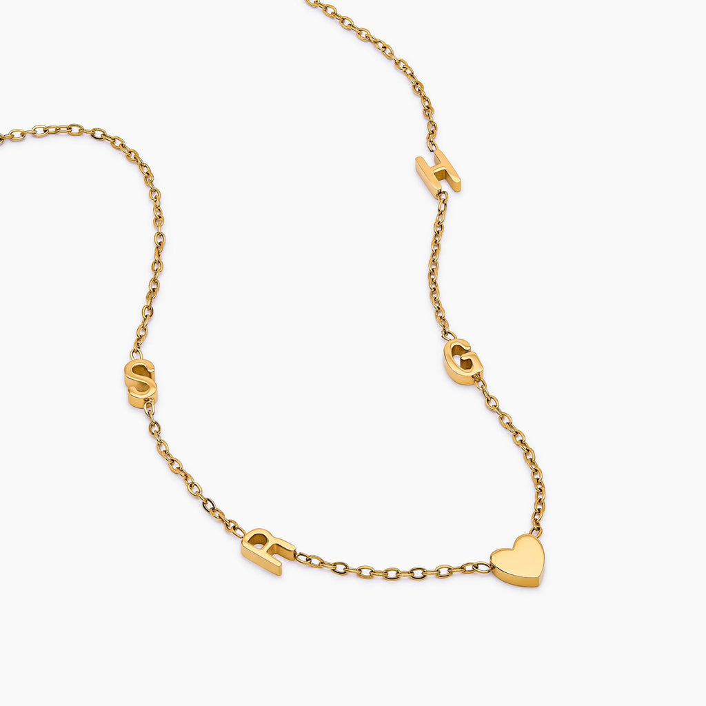 Collier en acier inoxydable en forme de coeur