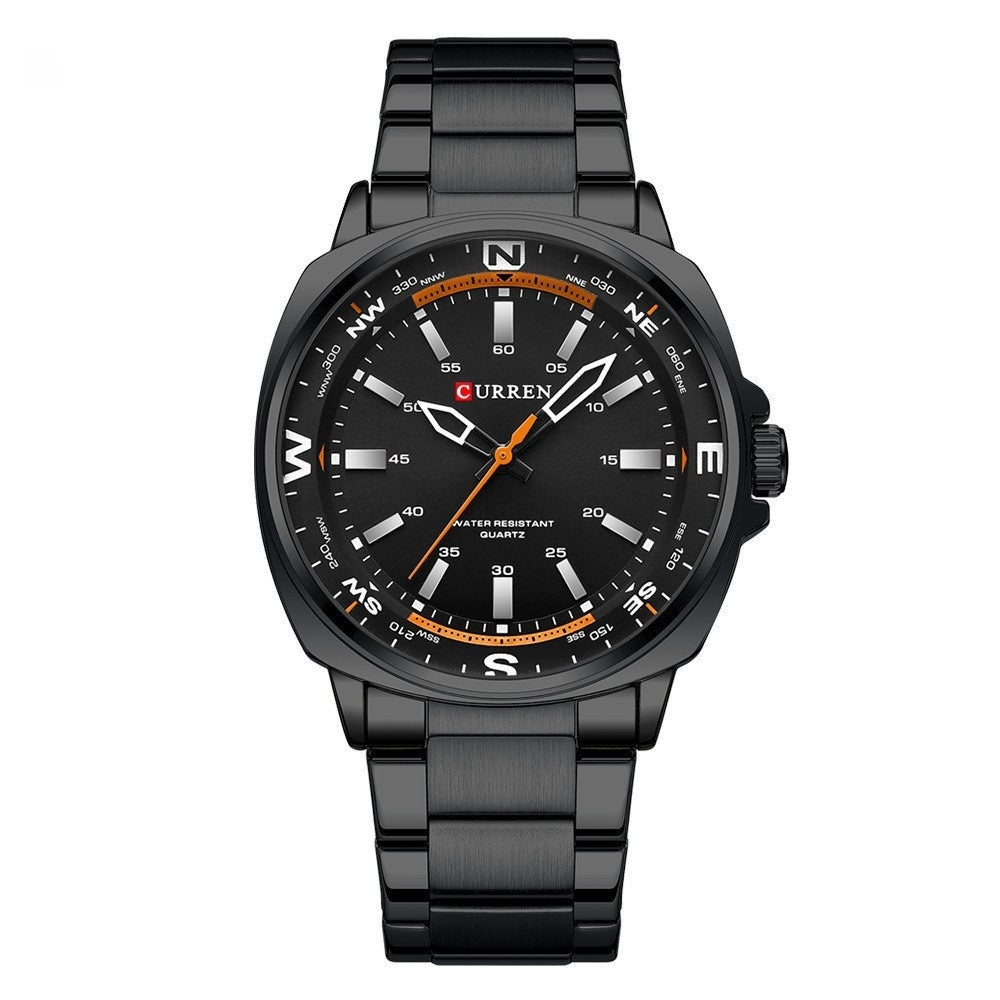 Bracelet en acier tendance Casual Business Hommes Montre Quartz