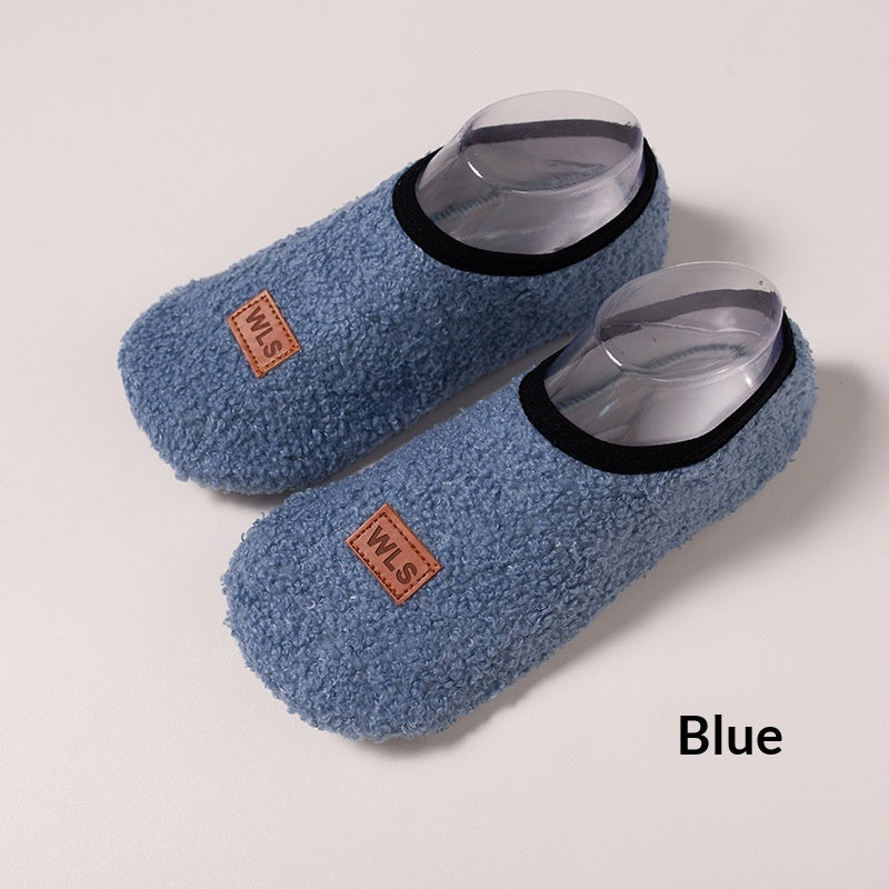 Chaussettes de sol doublées de polaires Chaussures et chaussettes intérieures non glissantes