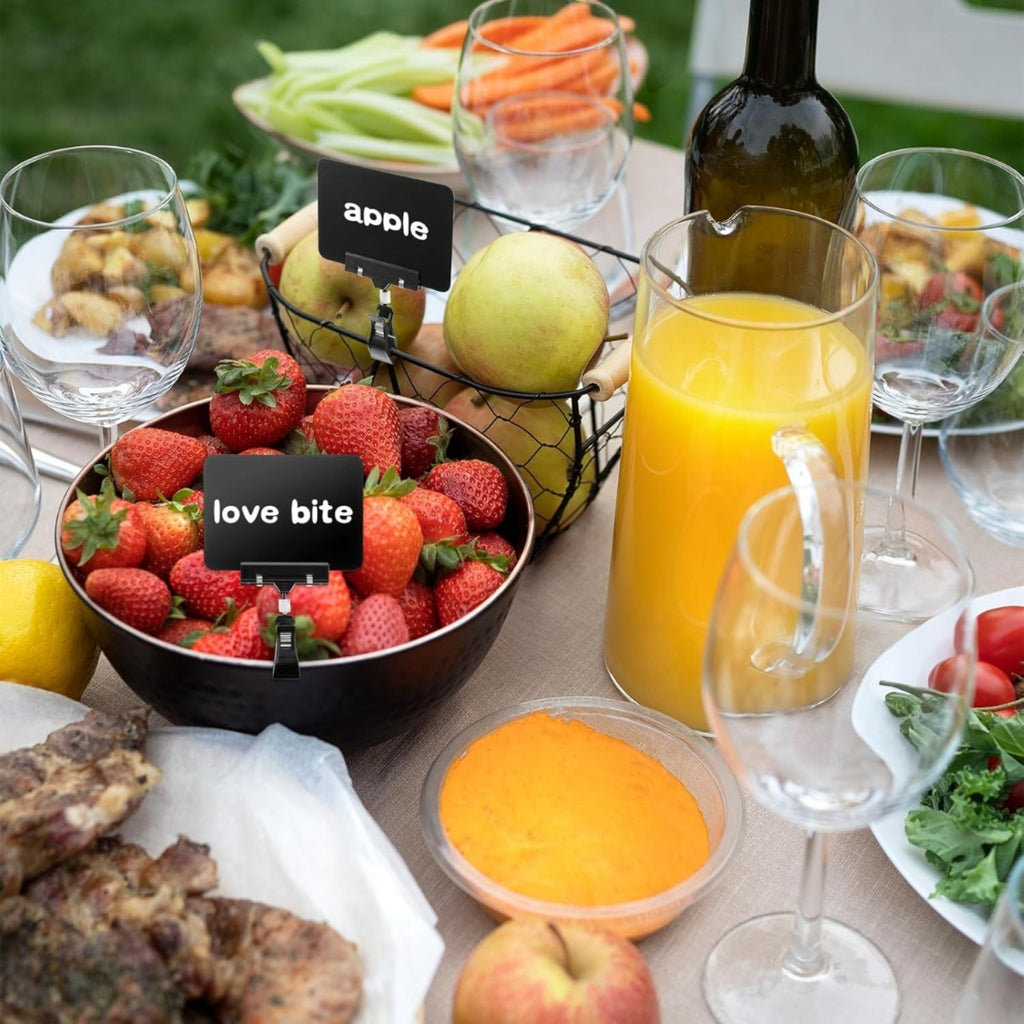 Décorations de soirée et accessoires — Paquet de 15 Mini porte-craie avec clip rotatif à 360°