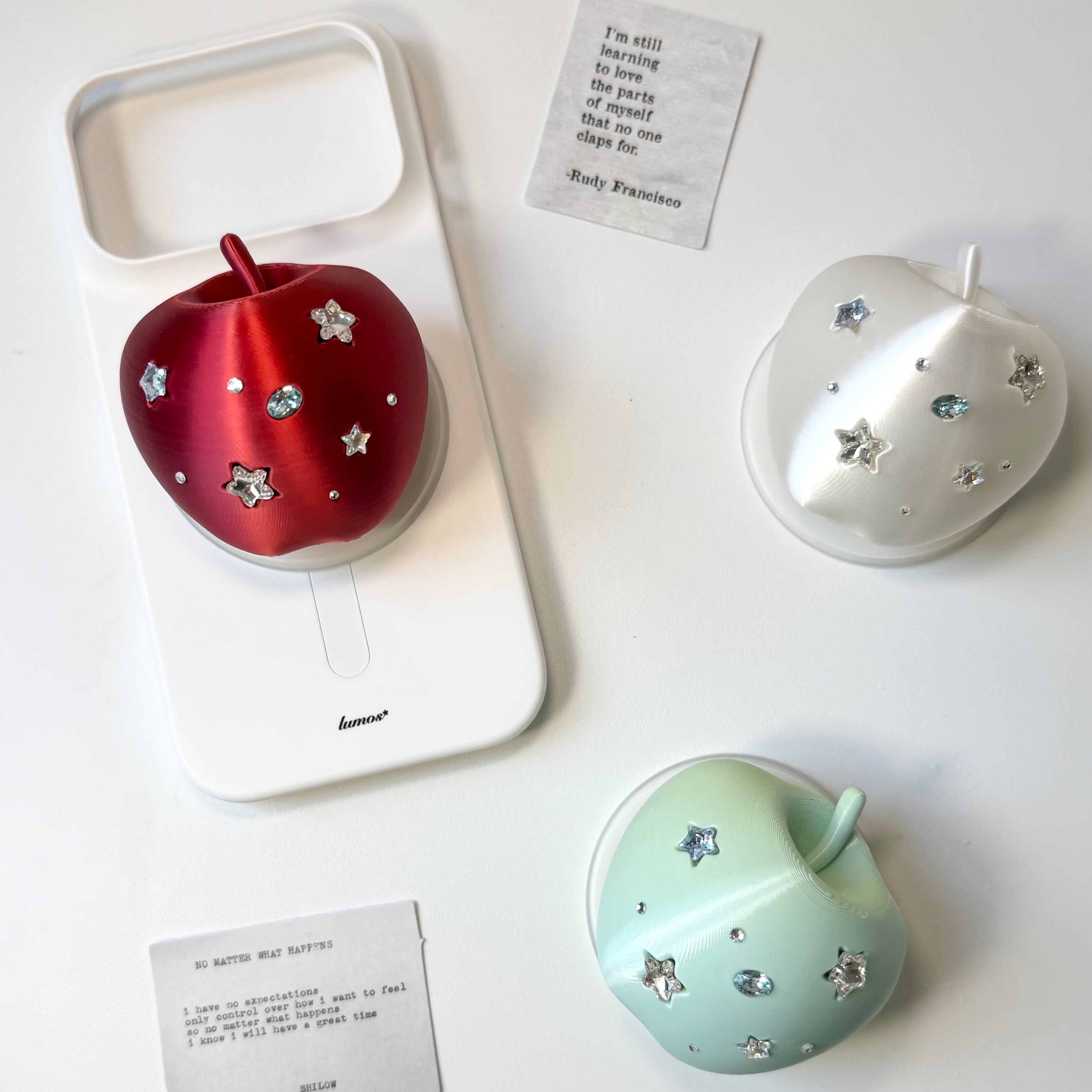 Support de téléphone à airbag magnétique couleur soie-diamant imprimé 3D