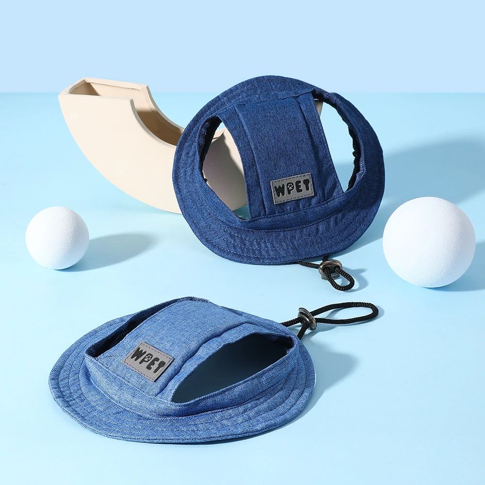 Chapeau pour animaux de compagnie avec trous d'oreilles pour petits chiens moyens Ajustable Été Animaux de compagnie Dog Outdoor Sun Cap Ca