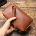 Clutch en cuir véritable pour hommes