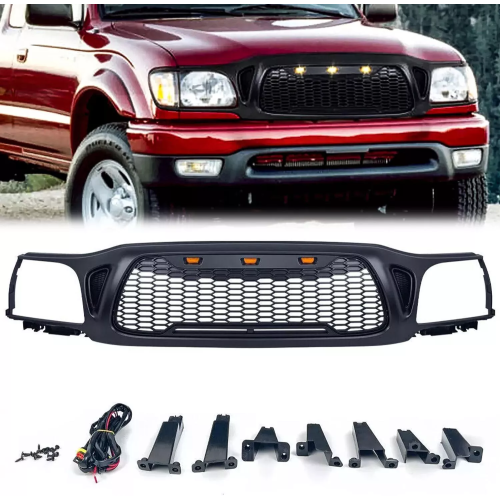 Grille avant convient pour Tacoma 2001 2002 2003 2004 Avec Amber LED Accent Lights Matte Black