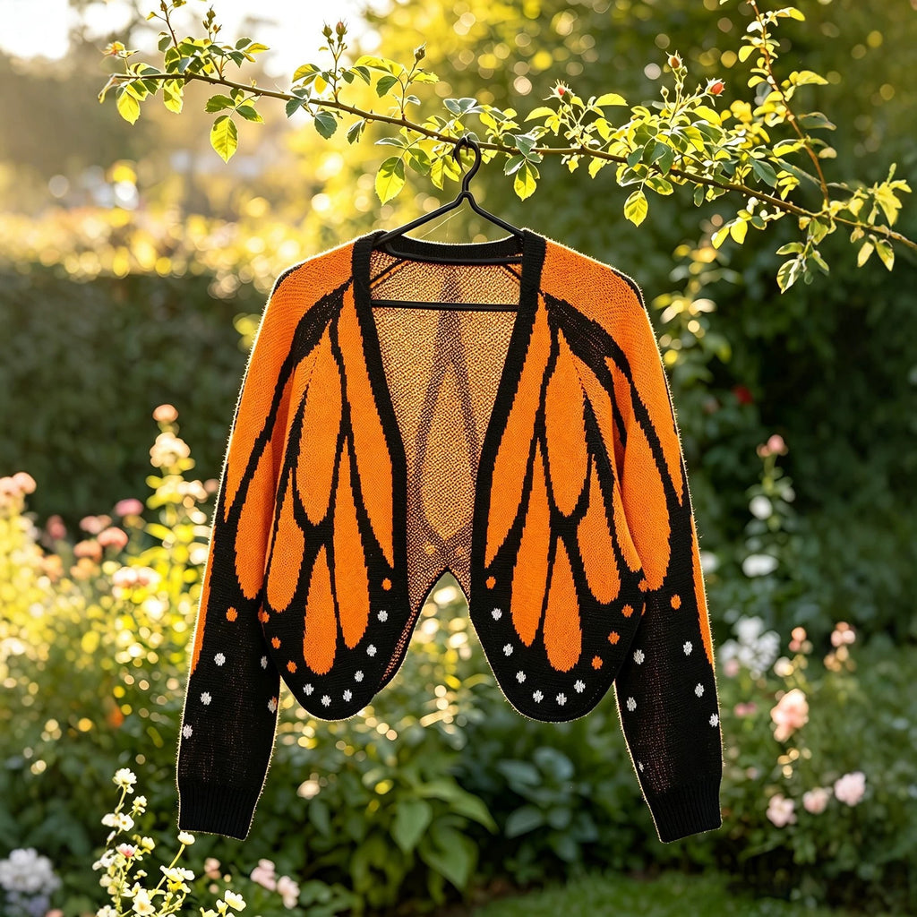 Cardigan tricoté avec papillons pour femmes SpringAutomn