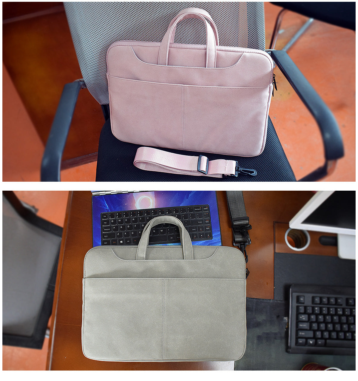 Sac d'ordinateur portable Portable Epaule Frosted PU