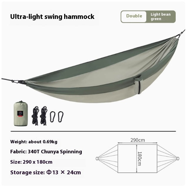 Hamac extérieur balançoire double anti-roulis extérieur Portable Camping Glider