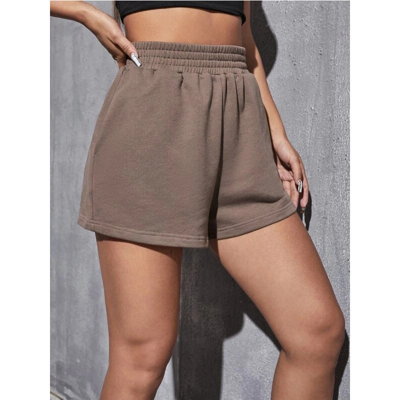 Pantalon à cinq poches pour femmes - Simple couleur solide élastique taille large jambe couleur solide sport S